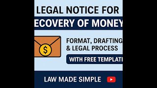 Legal Notice for Recovery of Money | Format, Drafting & Legal Process (Free Template)