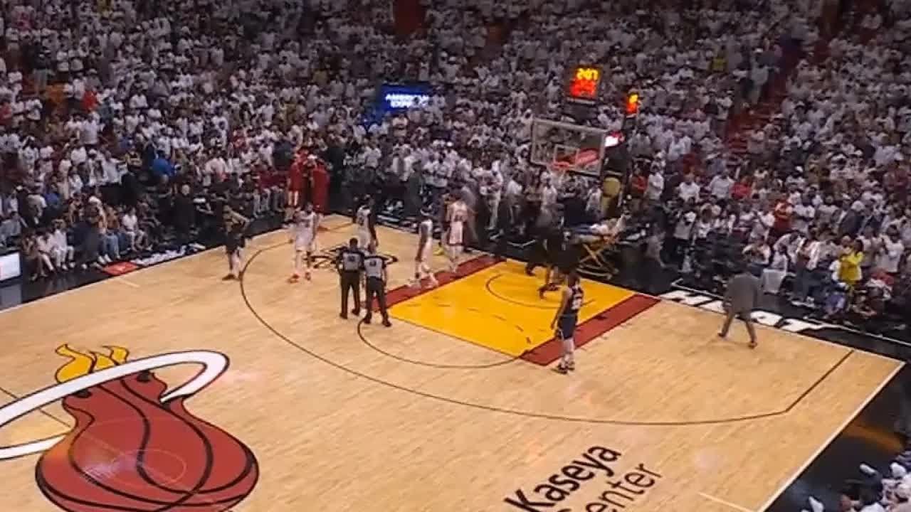 Courtside fan gets stretched out in Game 4 of NBA Finals Nuggets vs