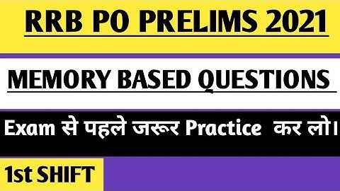 RRB PO MEMORY BASED ASKED QUESTIONS || SHIFT -1| 1st August