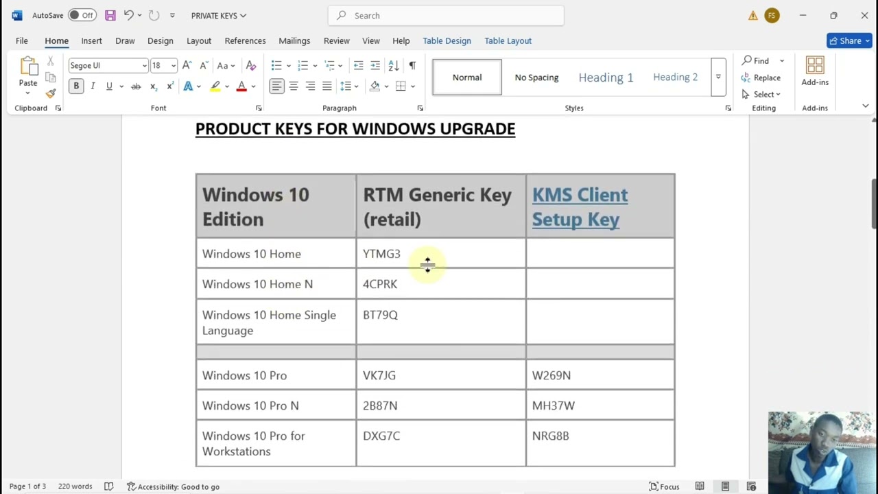 SQT: WINDOWS 10 PRODUCT KEYS》EDITION UPGRADE