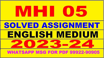 mhi 05 solved assignment 2023-24 | mhi 5 solved assignment in english 2024 | mhi 5 2024