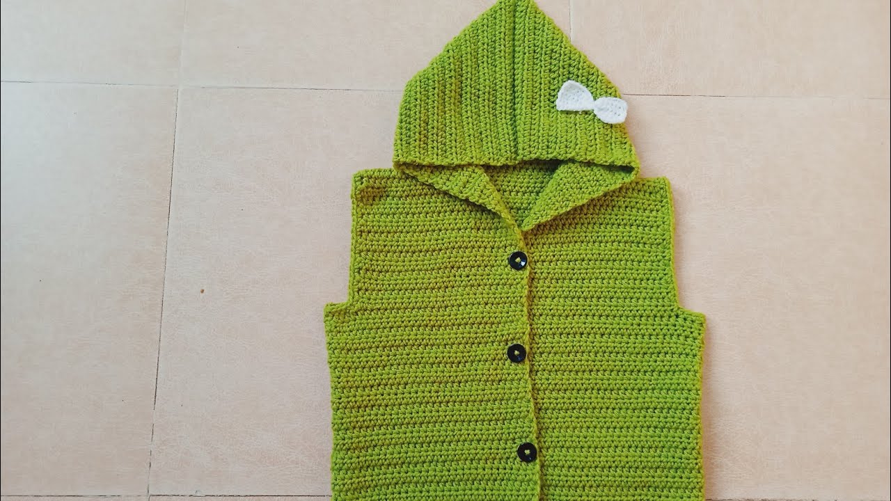 easy crochet half jacket for (11 to 12 years) boys or girls (subtitles available)