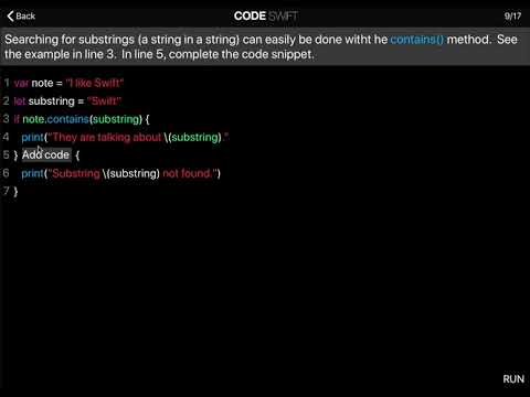 Learn Swift: Find String in String (Chapter 7 Lesson 9)
