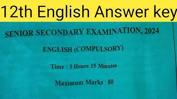 RBSE Class 12th English Compulsory Answer Key 4 March 2024 | Rajasthan Board 12th English Paper