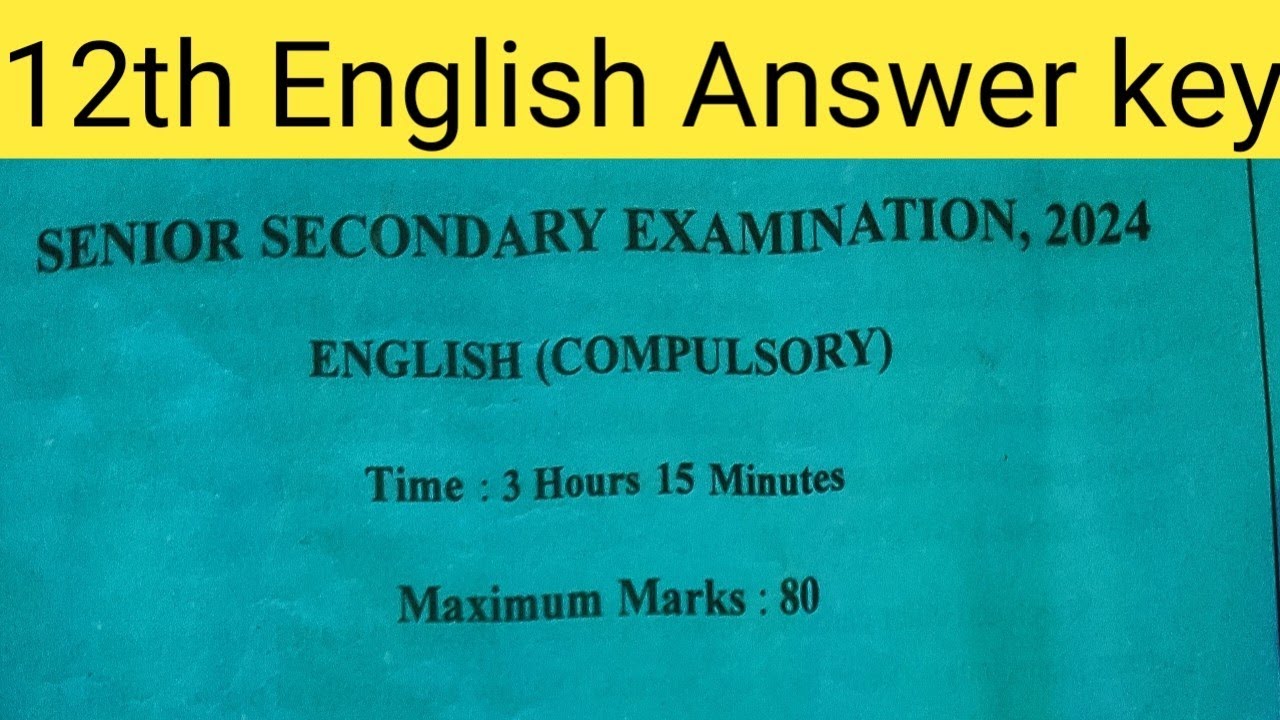 RBSE Class 12th English Compulsory Answer Key 4 March 2024 | Rajasthan Board 12th English Paper