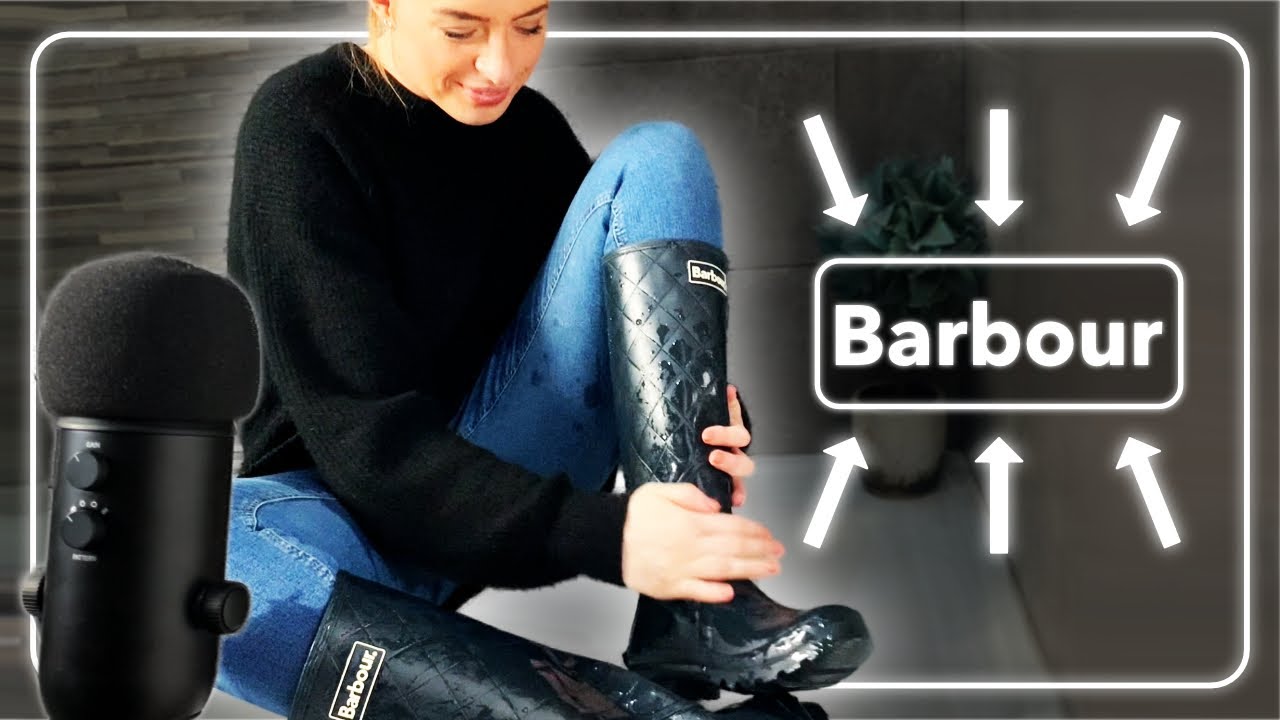 [ASMR] Soft spoken washing wellies Washing my Rubber boots ASMR