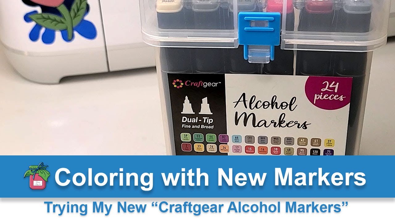 24 craft gear / craftgear ~ dual tip alcohol art markers ~ + case