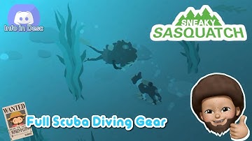 Sneaky Sasquatch - Full Scuba Gear and Cleaning Trash