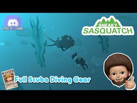 Sneaky Sasquatch - Full Scuba Gear and Cleaning Trash