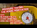 HOW TO PRESSURE TEST THE WHOLE PLUMBING 1st FIX & A FRIEND TRIES SOME PLUMBING WHICH DOESNT WORK!