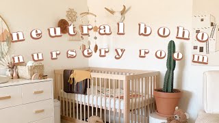 NEUTRAL BOHO NURSERY TOUR | Baby Boy Nursery Room Tour!