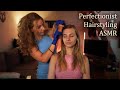 Asmr perfectionist hair fixing finishing touches  hairstyling hairline  real person asmr