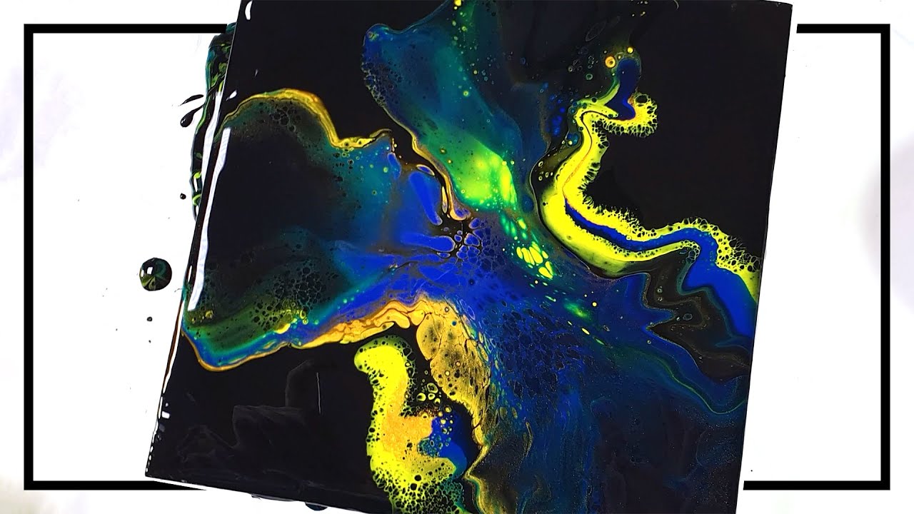 Black dutch pour BLOWING By MOUTH #03 / How to acrylic painting ...