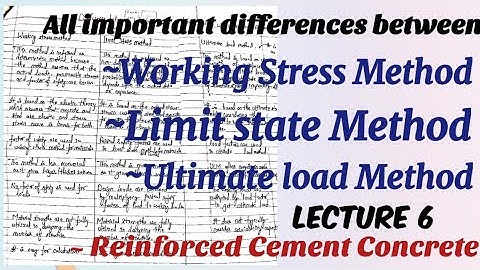 Difference between Working stress method | limit State method | ultimate load method | RCC