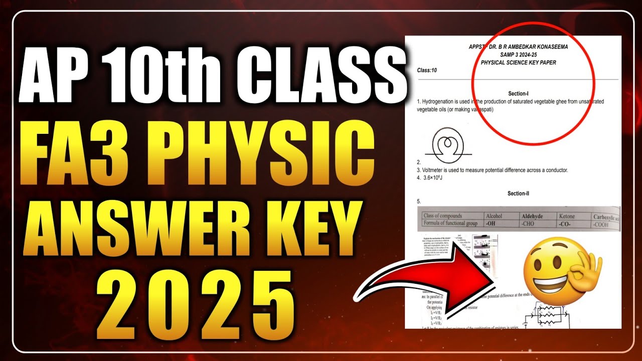 AP 10th class Physics FA3 answer key 2025 ||Ap 10th physic FA3 answer ...