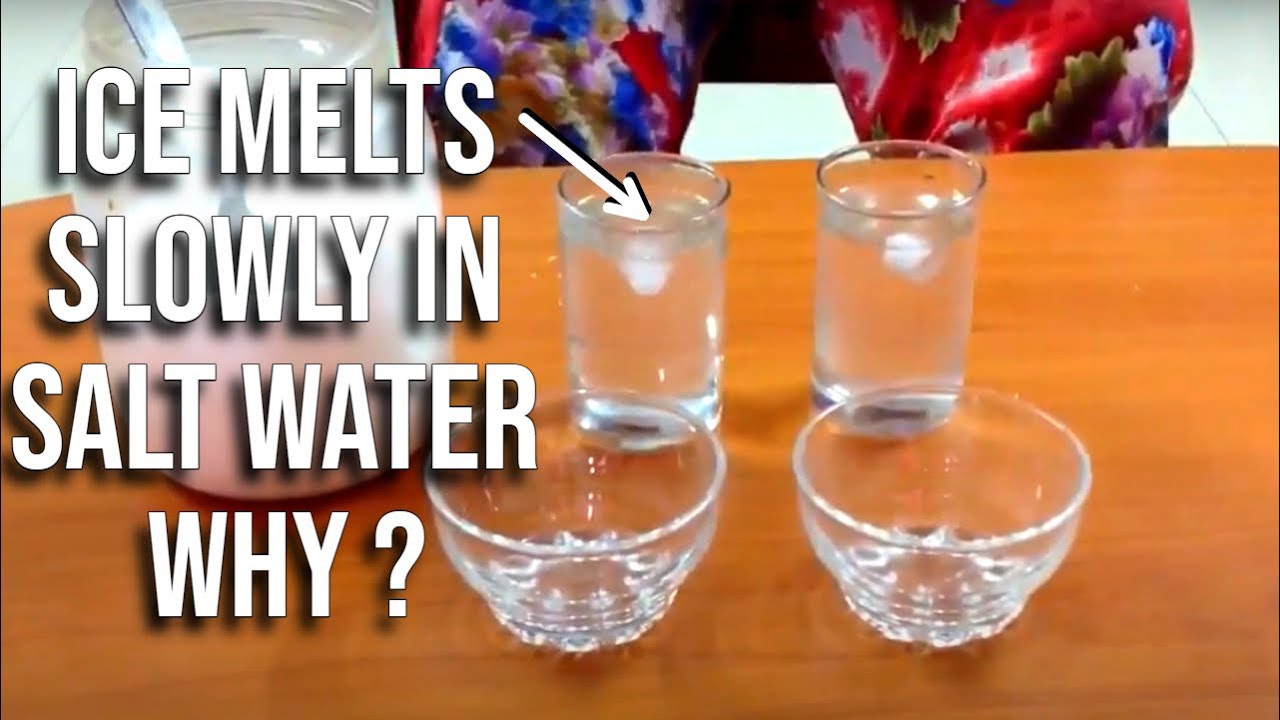 Ice cube melts slowly in Salt water How Salt reduces the Freezing
