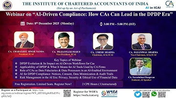 Webinar on AI-Driven Compliance: How CAs Can Lead in the DPDP Era