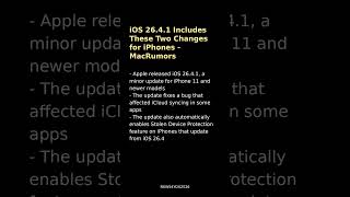 iOS 26.4.1 Includes These Two Changes for iPhones - MacRumors
