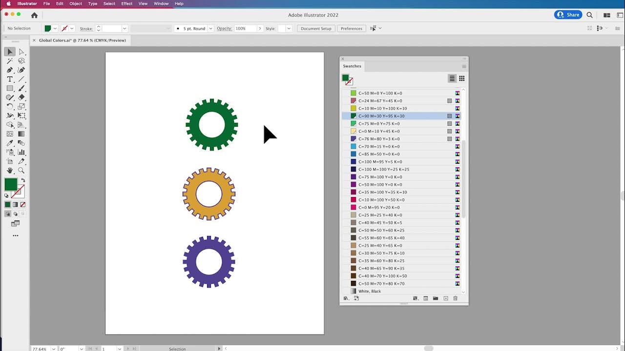 Intro to Illustrator Global Colors YouTube