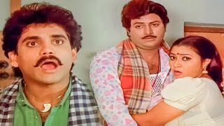 నాగార్జున ఒకేసారి ఎలా షాక్ అయ్యాడో చూడండి | Nagarjuna SuperHit Telugu Movie Scene | Volga Videos