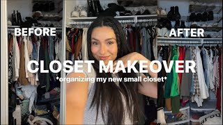 MOVING SERIES #1: CLOSET CLEAN OUT + MAKEOVER *small closet friendly*