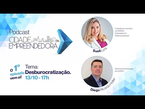 #01 Podcast Cidade Empreendedora L Desburocratização L Sueli Lyra E Diego Ricardo