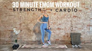30 Minute Full Body EMOM Workout | Strength and Cardio | Dumbbells Only