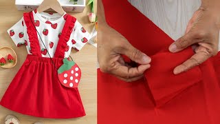 DIY Cómo hacer una falda con tirantes y volantes para niña (Patrón GRATIS!)