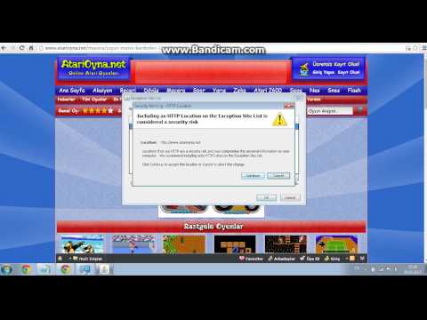 Atari oyunlarında Java hatasının (Java Application Blocked) çözümü.