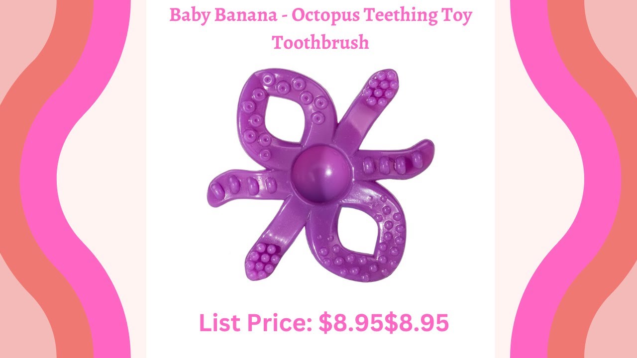 Baby Banana Octopus Teething Toy Toothbrush, Training Teether Tooth
