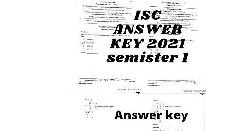 MATH SEMESTER 1 ANSWER KEY ISC   Part 1