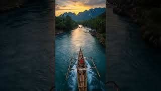 Traditional boats sailing on the river #shorts