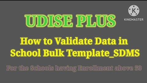 How to Validate School Bulk excel Template_SDMS#tariqaziz3297