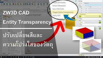 ZW3D Toggle Entity Transparency (ปรับเปลี่ยนสีและความโปร่งใสของวัตถุ)