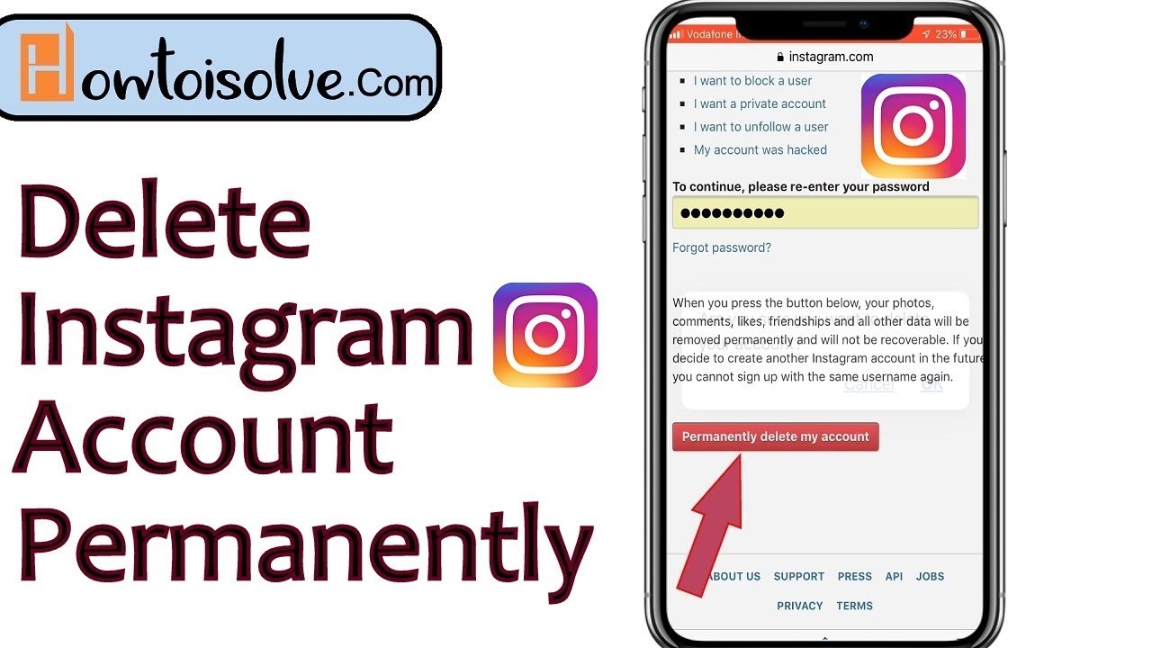 How to Delete instagram Account Permanently [24] iPhone & Android