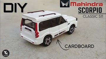 How To Make Mahindra Scorpio Classic S11 Car From Cardboard | Homemade Scorpio S11 Car