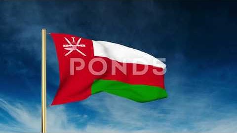 Oman Flag Slider Style. Waving In The Win With Cloud Background Animation