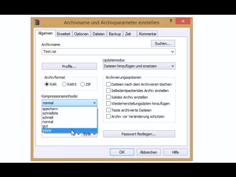 Video: So Komprimieren Sie Mit Winrar