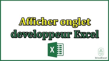 Comment afficher onglet developpeur excel