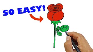how to draw a rose with pencil easy step by step easy version easy drawings