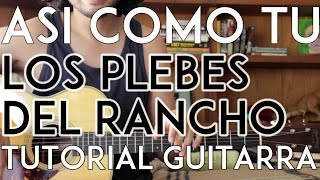 Video thumbnail of "Asi Como Tu - Los Plebes del Rancho - Tutorial - Guitarra - Requinto - Acordes - Como tocar"