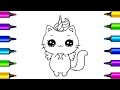 How to Draw a Unicorn Cat | गेंडा बिल्ली ड्राइंग आसान  | Simple Easy Unicorn Cat  | Distinguish Art