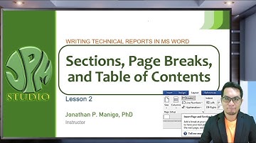 Writing Technical Reports in MS Word | Lesson 2 | Sections, Page Breaks, and Table of Contents