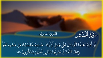 خـواتـيم سـورة الحـشـر 💛 #القارئ_أحمد_وليد