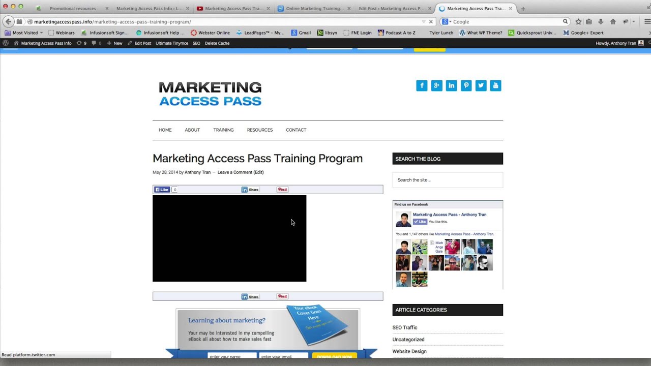 How to Embed the Marketing Access Pass Sales Video Into Your Blog