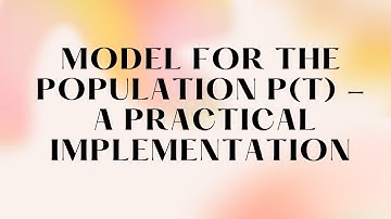 How to Model P(t) for the Population