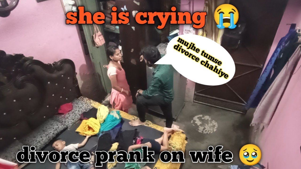 divorce prank on wife 🥰 ll see start crying 😭ll#prank #viral #couplegoals #prankvideo