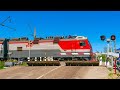 RailWay. Russian Double Freight Train at the railway crossing / Сдвоенный грузовой поезд