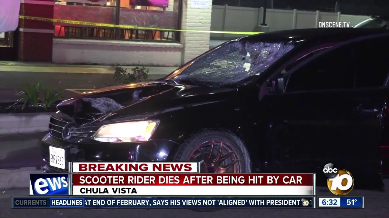 Scooter rider dies after being hit by car in Chula Vista - YouTube