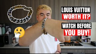 $2200 Louis Vuitton Men's Bracelet made of WHAT? Chain Link Patches  Bracelet REVIEW (Virgil)! 